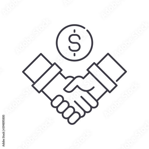 Partnership icon, linear isolated illustration, thin line vector, web design sign, outline concept symbol with editable stroke on white background.