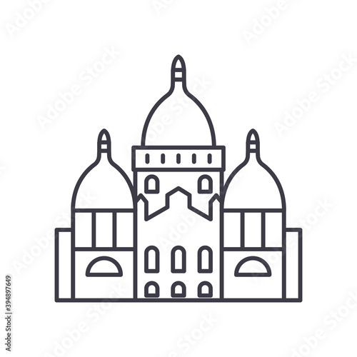 Wallpaper Mural Paris cathedral icon, linear isolated illustration, thin line vector, web design sign, outline concept symbol with editable stroke on white background. Torontodigital.ca