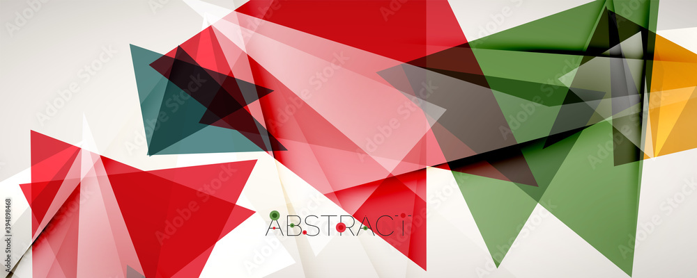 Fototapeta premium Geometric abstract background. Color triangle shapes. Vector illustration for covers, banners, flyers and posters and other designs