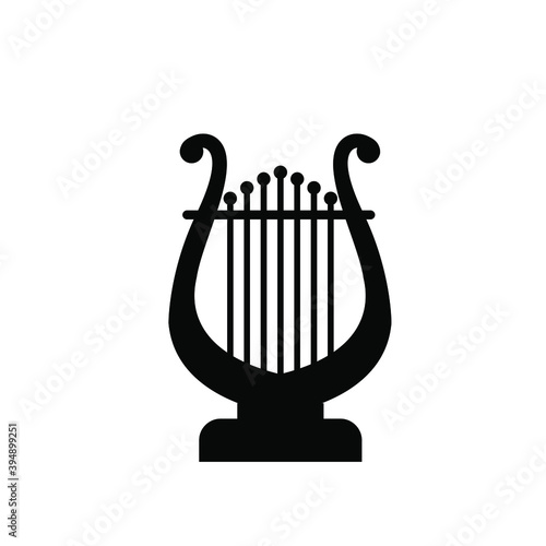 beautiful luxury classic lyre mini harp vector icon flat design isolated background
