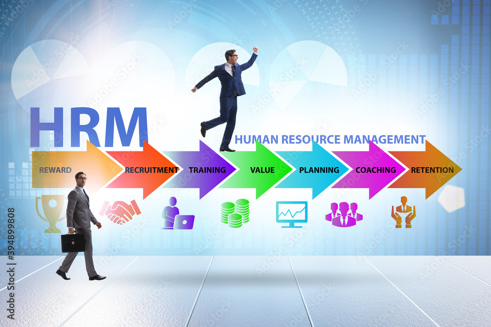 HRM - Human resource management concept with businessman HRM - Human resource management concept with businessman