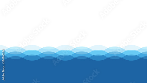 Blue water ocean wave layer vector background illustration.