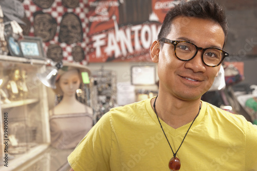 Malaysian man in vintage store photo