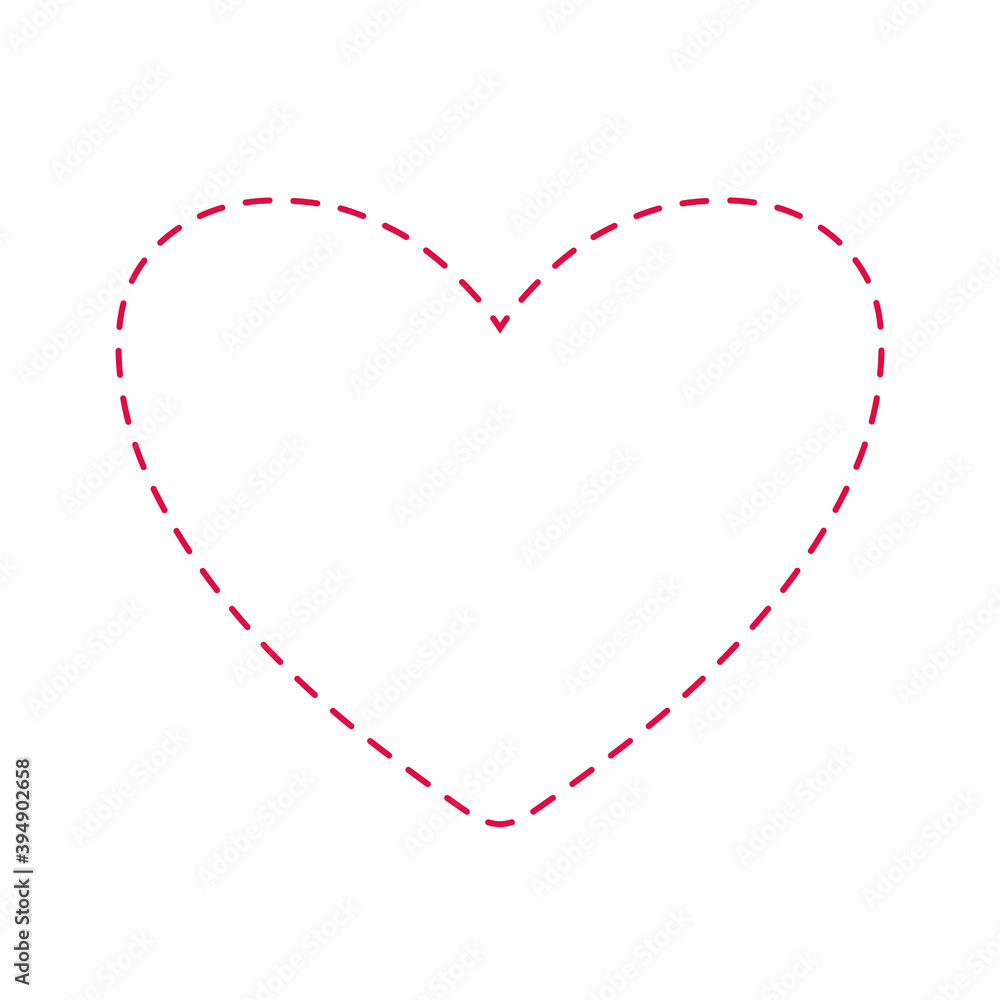 Hand drawn red dash heart on white background. Vector illustration. Scribble vector heart. Love concept for Valentine's Day Hand drawn red dash heart on white background. Vector illustration. Scribble vector heart. Love concept for Valentine's Day
