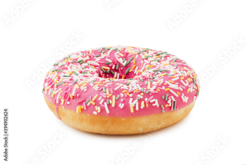 Pink donut isolated