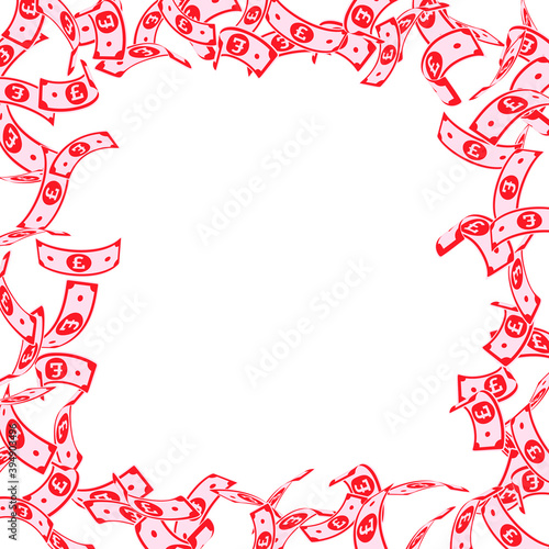 Wallpaper Mural British pound notes falling. Floating GBP bills on Torontodigital.ca