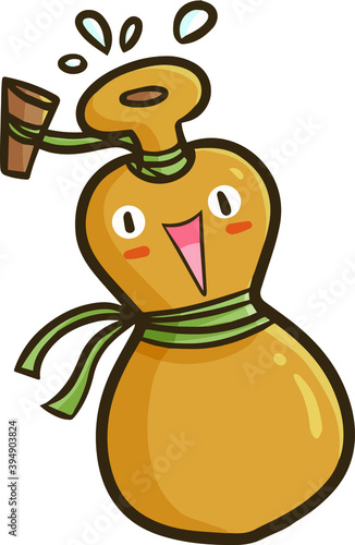 Cute and funny calabash character laughing happily