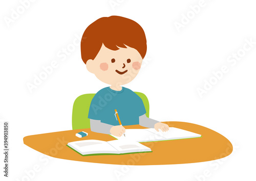 勉強をする男の子