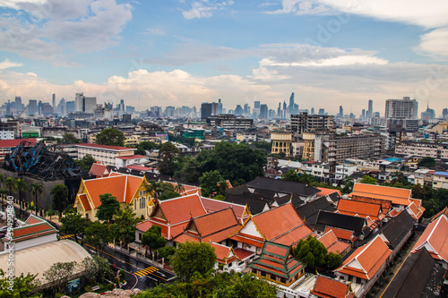 view to Bangkok Thailand from Wat Saket