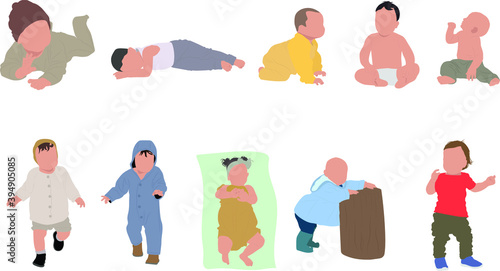 10 Infant Vector - Set of Baby