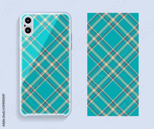 Mobile phone cover design. Template smartphone case vector pattern.