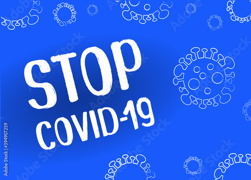 Pandemic banner medical concept with dangerous cells. Coronavirus outbreak. Abstract 2019-nCoV background.