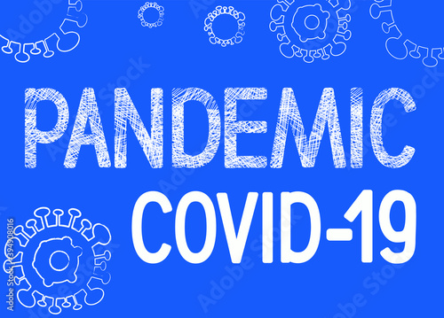 Pandemic banner medical concept with dangerous cells. Coronavirus outbreak. Abstract 2019-nCoV background.
