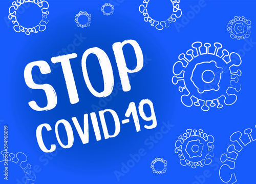 Pandemic banner medical concept with dangerous cells. Coronavirus outbreak. Abstract 2019-nCoV background.