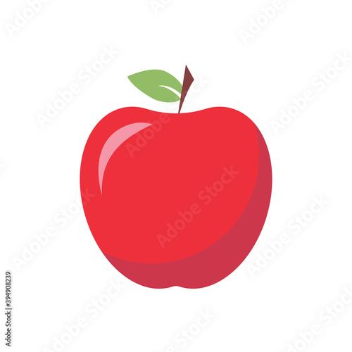 Vector red apple flat icon