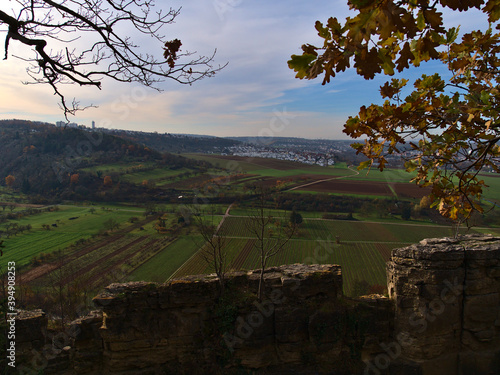 Beautiful view of popular rock formations at Hessigheimer Felsengärten (