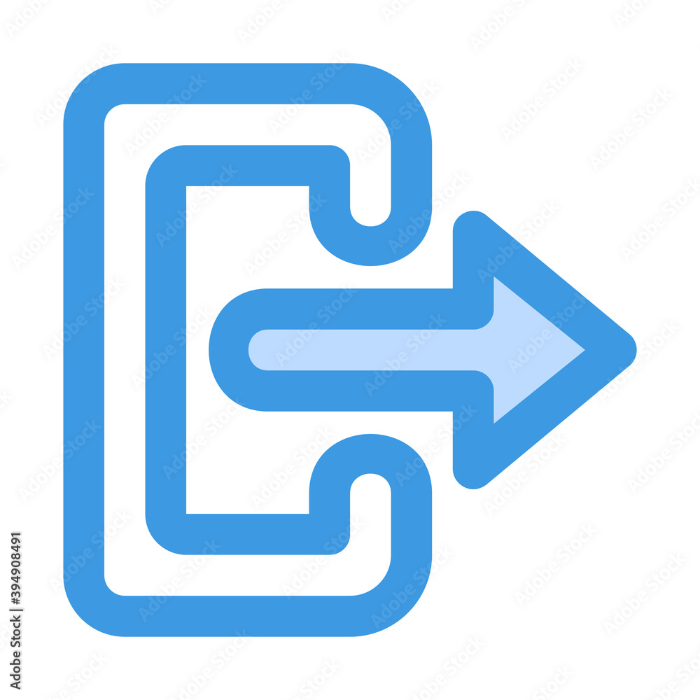 Log Out icon icon vector illustration in blue style for any projects Log Out icon icon vector illustration in blue style for any projects