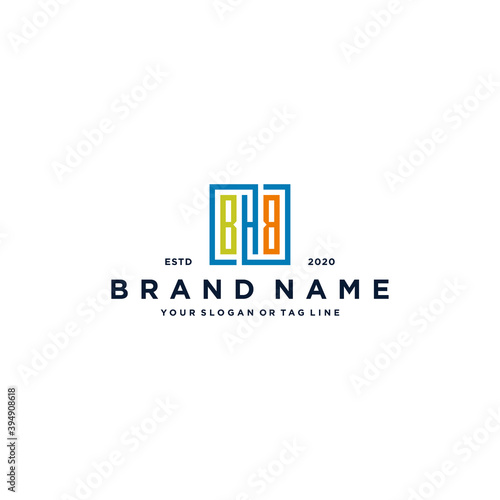 letter BHB square colorful logo design vector photo