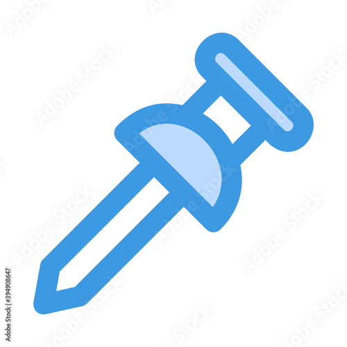 Pushpin icon icon vector illustration in blue style for any projects