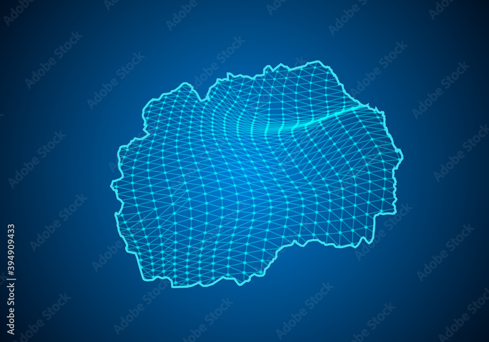 Abstract digital map of macedonia with particles dots and line. polygonal network business. Wireframe landscape background. Big Data. 3d futuristic. Global network connection. Abstract digital map of macedonia with particles dots and line. polygonal network business. Wireframe landscape background. Big Data. 3d futuristic. Global network connection.