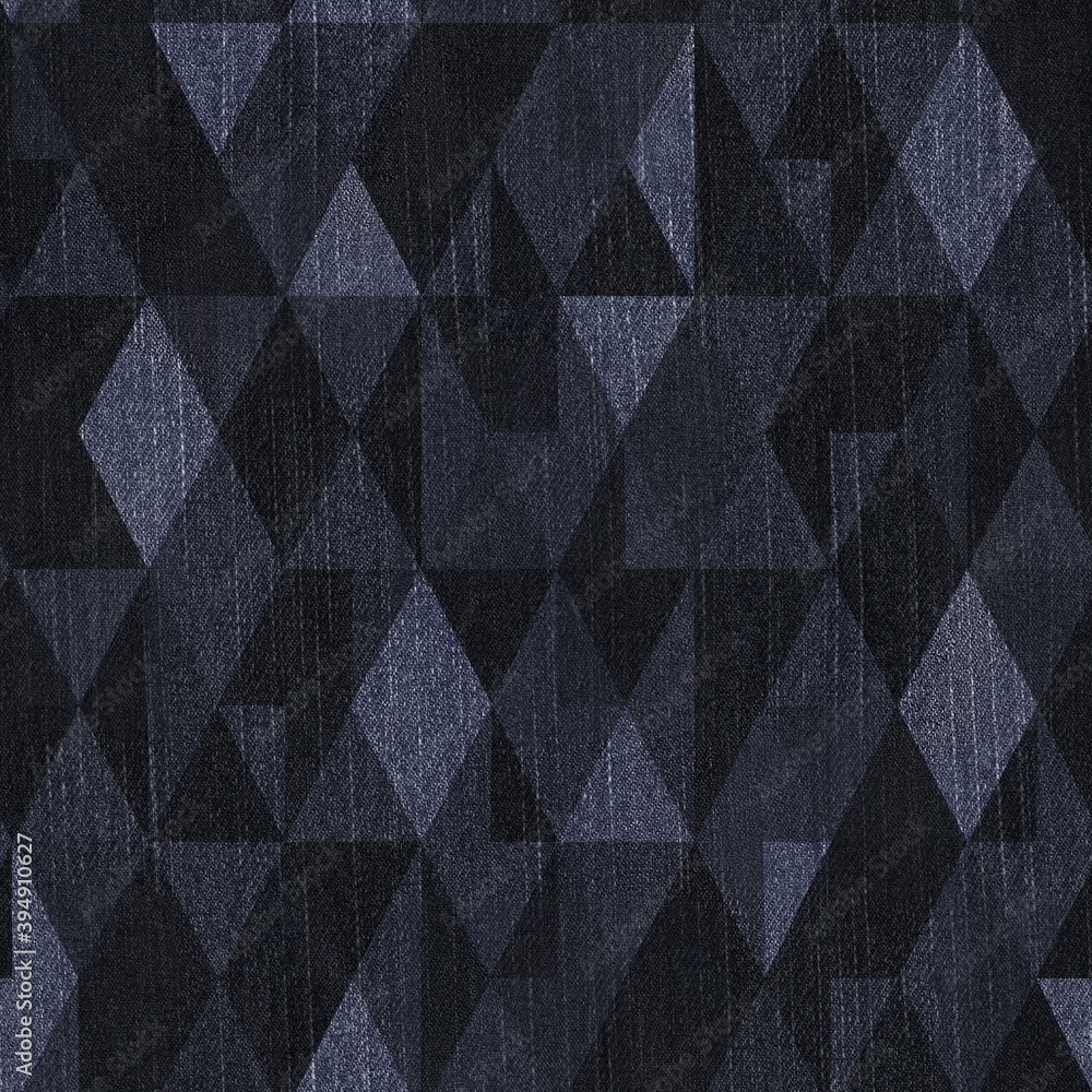 Seamless patterned denim jean geo for repeat print. High quality illustration. Grungy trendy street wear design. Real detailed denim texture with geometric pattern overlay. Navy blue deep dark colors. Seamless patterned denim jean geo for repeat print. High quality illustration. Grungy trendy street wear design. Real detailed denim texture with geometric pattern overlay. Navy blue deep dark colors.
