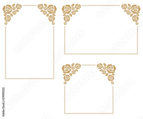 Decorative frame with rose theme.A frame that gave a change in size to the same design.Good frame for a4 size paper.Certificate frame.