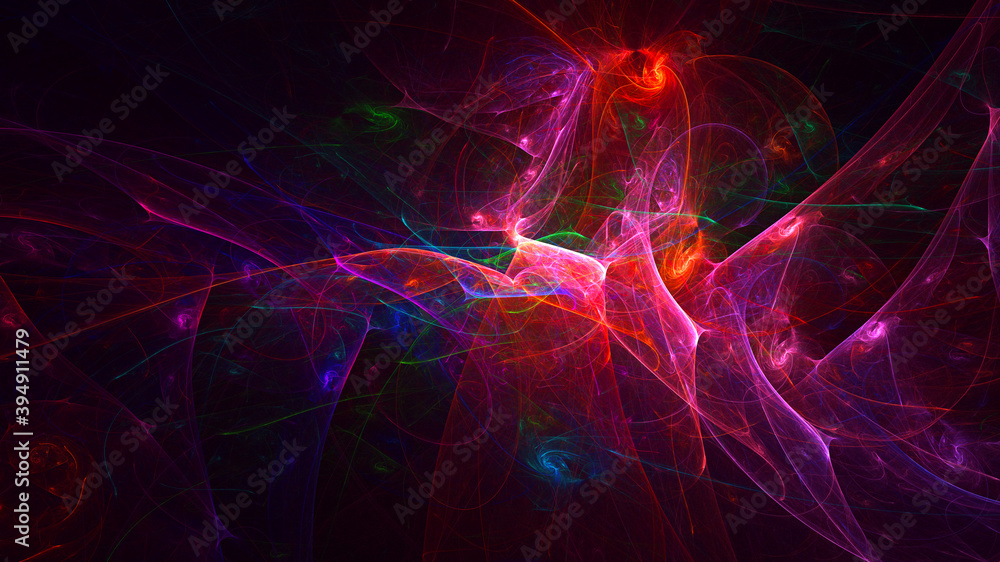 Obraz premium 3D rendering abstract colorful fractal light background