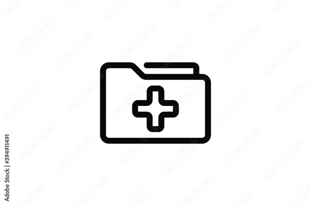 Hospital Outline Icon - Medical Folder Hospital Outline Icon - Medical Folder