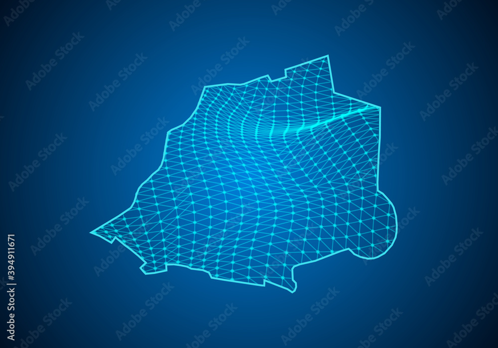 Abstract digital map of vatican with particles dots and line. polygonal network business. Wireframe landscape background. Big Data. 3d futuristic. Global network connection.