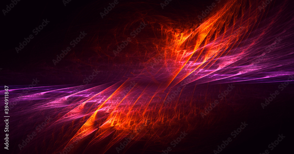 Fototapeta premium 3D rendering abstract multicolor fractal light background 