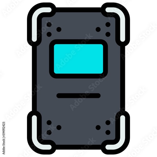 Riot shield icon, Protest related vector
