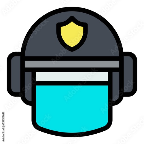 Riot protection helmet icon, Protest related vector
