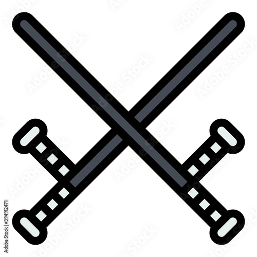 Batons icon, Protest related vector