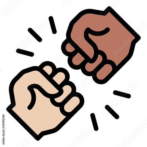 Fist crashing icon, Protest related vector