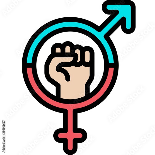Male and female equality icon, Protest related vector