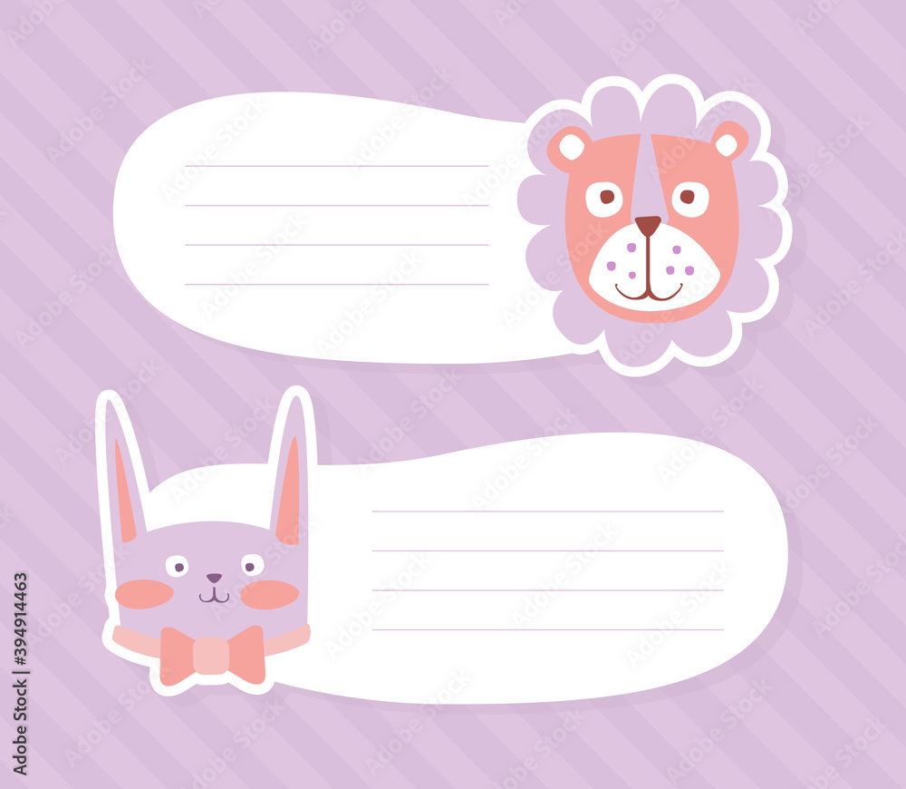 Cute Baby Animals with White Empty Signboards Set, Invitation Card, Advertising Banner, Flyer Design Cartoon Vector Illustration Cute Baby Animals with White Empty Signboards Set, Invitation Card, Advertising Banner, Flyer Design Cartoon Vector Illustration