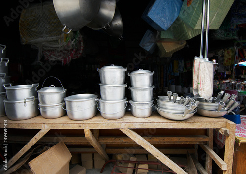 Market stall selling pots and pans - Philippines photo