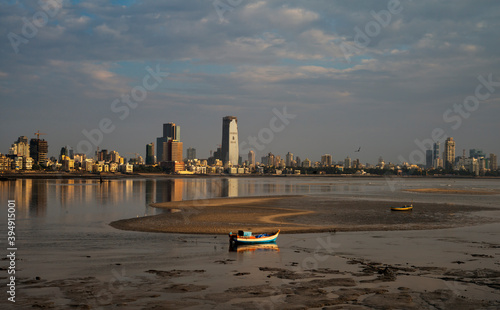 Looking across Mahim Bay to shoreline of Dadar District photo