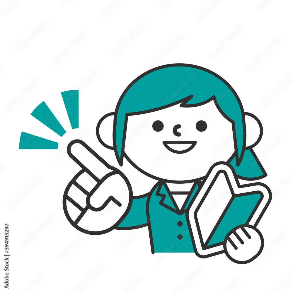 ビジネス　スーツ　上半身　シンプル　女性　初心者マーク