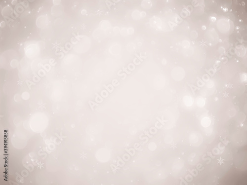 christmas background white snow.White and Silver lights on bokeh abstract background.