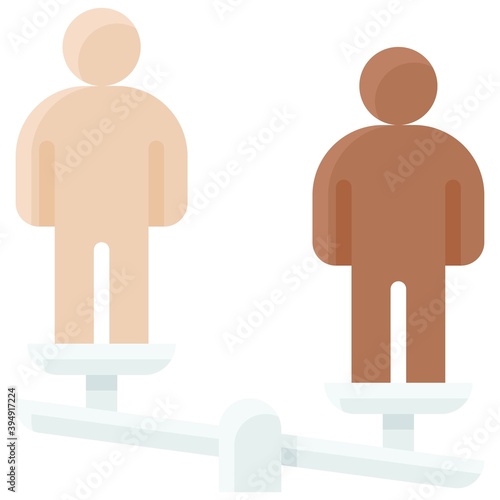 Unbalanced scale with two human icon, Protest related vector