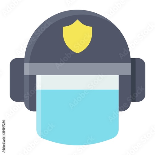 Riot protection helmet icon, Protest related vector