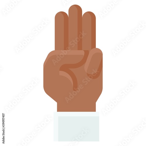 Three-finger salute icon, Protest related vector