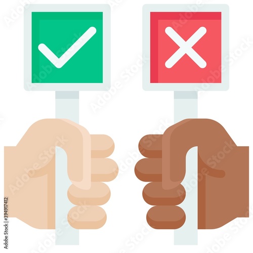 Correct and Incorrect sign icon, Protest related vector