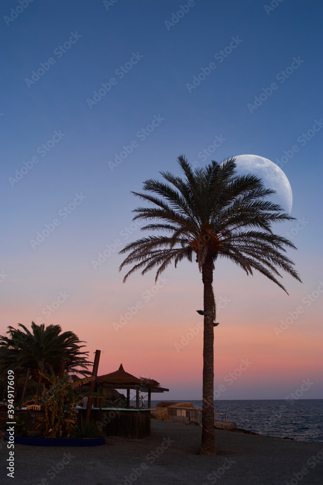 Obraz premium Ibiza beach at sunset, Ibiza, Spain, Europe
