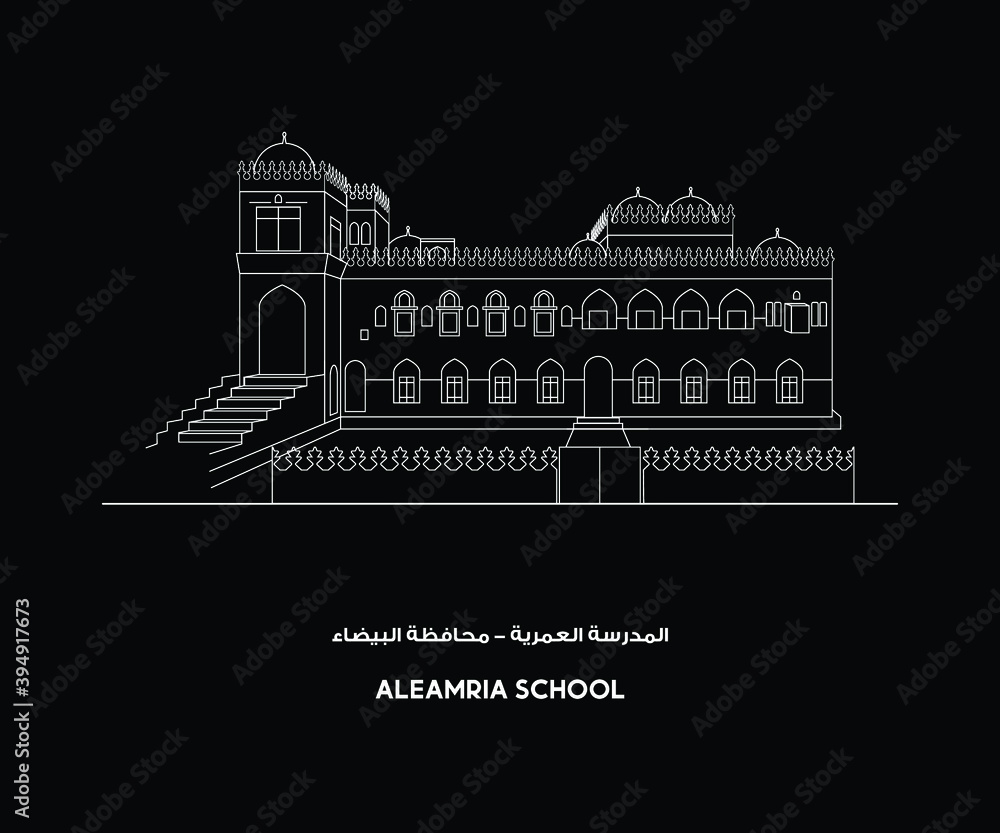 A tour around the governorates of Yemen, a group of vector icons , Yemen landmarks .