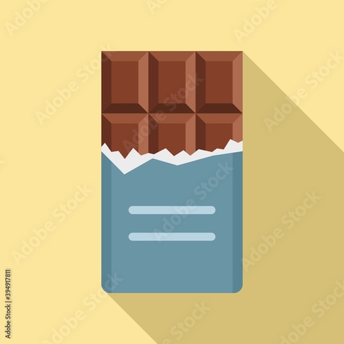 Duty free shop chocolate bar icon. Flat illustration of duty free shop chocolate bar vector icon for web design