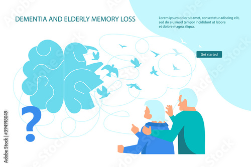 Dementia and elderly brain webpage template
