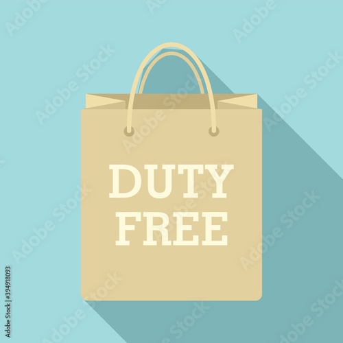 Duty free paper bag icon. Flat illustration of duty free paper bag vector icon for web design