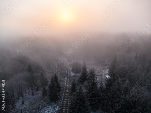 cesky les landscape in the early winter